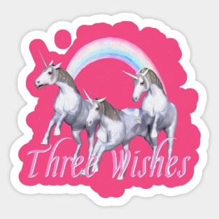 Three Wishes Magical Unicorns Sticker